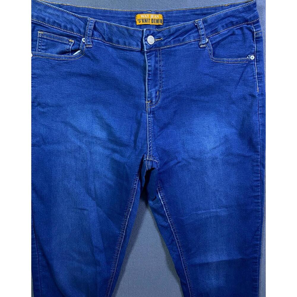 Wax Jean Cozy Up Knit Denim 90014XL Stretch Skinny Blue Jeans Size 20 Design USA - Picture 2 of 11